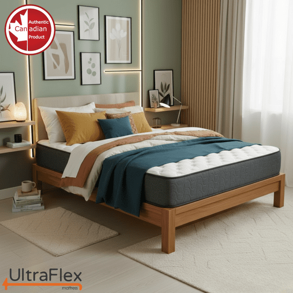 UltraFlex® HERCULES Double Size Firm Orthopedic Mattress – Cooling Gel Soy Foam, Spinal Support, Made in Canada