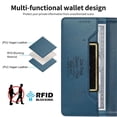 thumbnail image 6 of Dierfeng Leather For Samsung Galaxy S25 Ultra 5G Wallet Case with RFID Blocking, Wallet for Women Men Card Holder Magnetic Clasp Kickstand Folio Case,Blue,For Galaxy S25 Ultra 5G, 6 of 8
