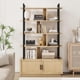thumbnail image 1 of Qinaqin 71.1 Inch Alto Industrial Rattan Bookshelf 5 Estante de Profundidadsign con Almacenamiento Puerta y Abierto cm Profundidadisplay Shelves Metálico Frame para Living Sala de, 1 of 7
