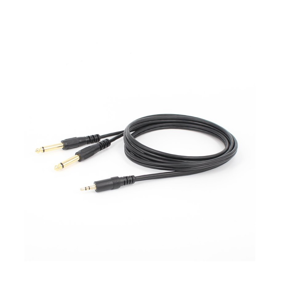 Dual 1/4" 6.35mm Male Mono Jack to stereo 1/8" 3.5mm Jack Male Aux