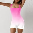 thumbnail image 4 of Wycnly Rompers for Women Summer Fashion Slim Bodycon Sports Workout Tank Short Jumpsuits Square Neck Sleeveless Formal Gradient Print Mini Womens Jumpsuits on, 4 of 5