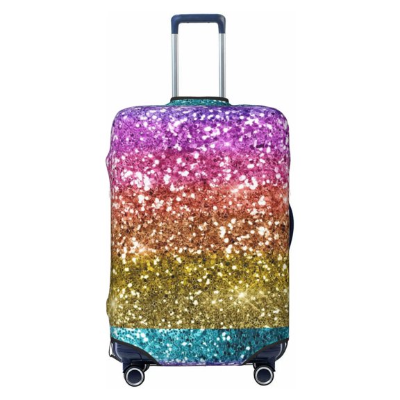 Picia Glitter Rainbow Luggage Protector Cover Thicken Suitcase Protector Cover Fit 18-32 Inch Luggage-Small