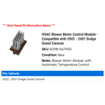 thumbnail image 2 of HVAC Blower Motor Control Module - Compatible with 2002 - 2007 Dodge Grand Caravan 2003 2004 2005 2006, 2 of 2