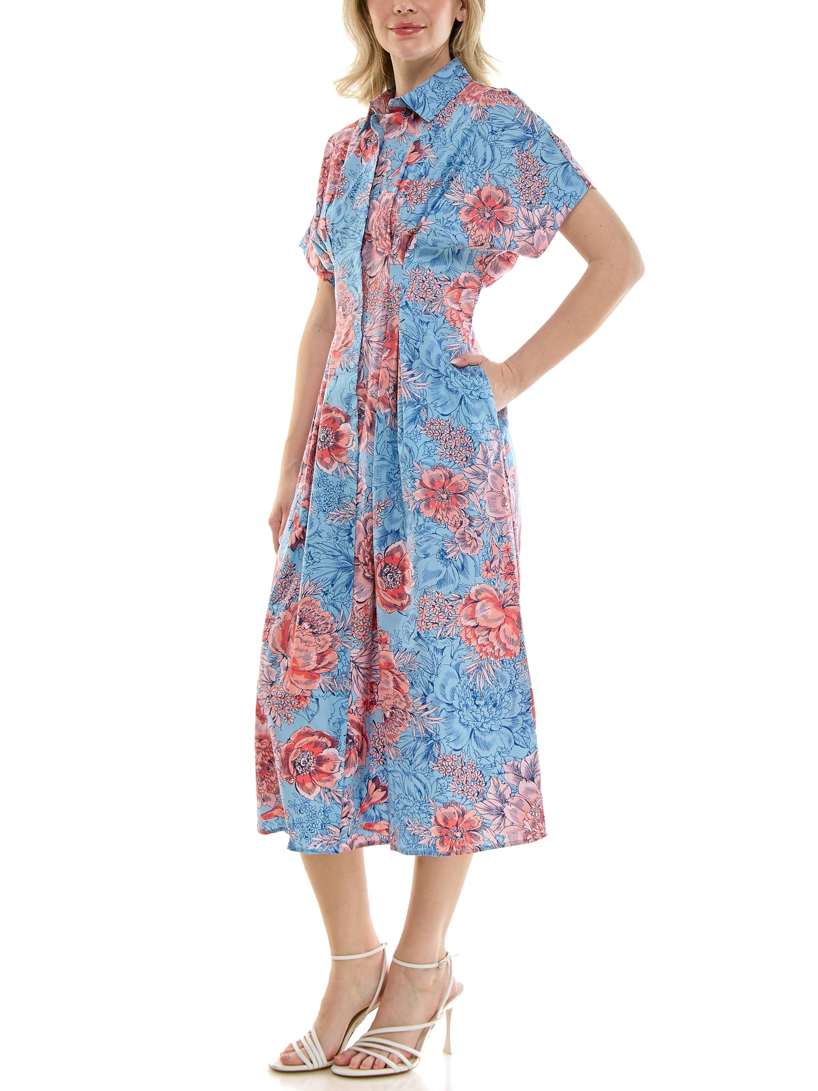 Nicole Miller Pintuck Waist Shirtdress, Sizes 4-16