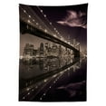 thumbnail image 3 of Ambesonne New York Tablecloth Rectangular Table Cover, USA America Skyline, 60"x90", Pale Brown Dried Rose, 3 of 4