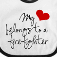 thumbnail image 4 of Inktastic My Heart Belongs Firefighter Girls Baby Bib, 4 of 4