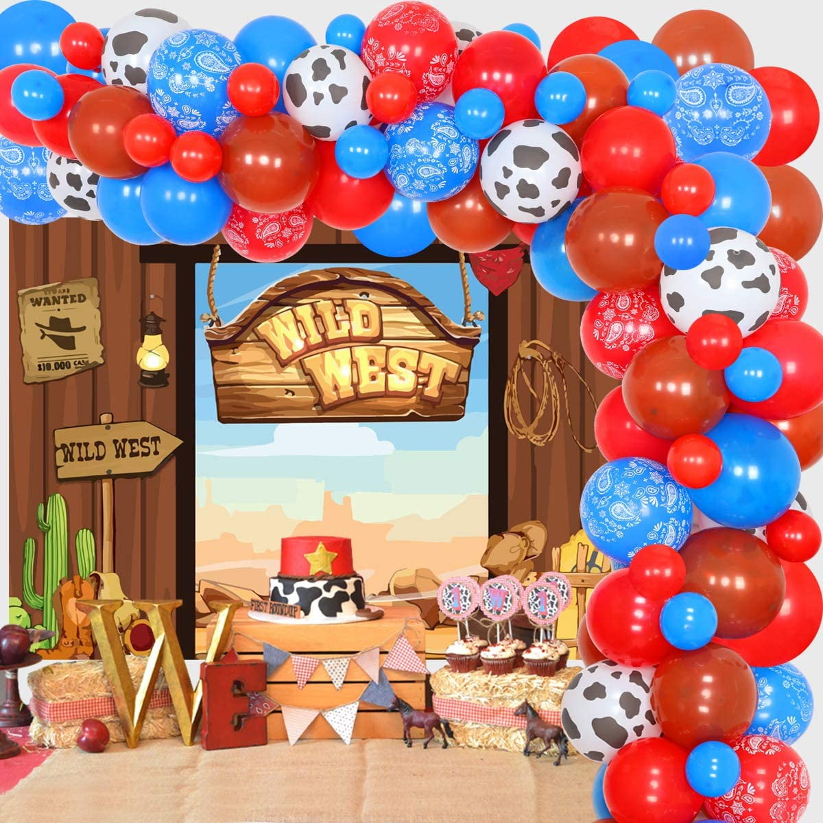 Western Cowboy Party Decoration Wild West Theme Party Supplies Western Cowboy Balloons Arch