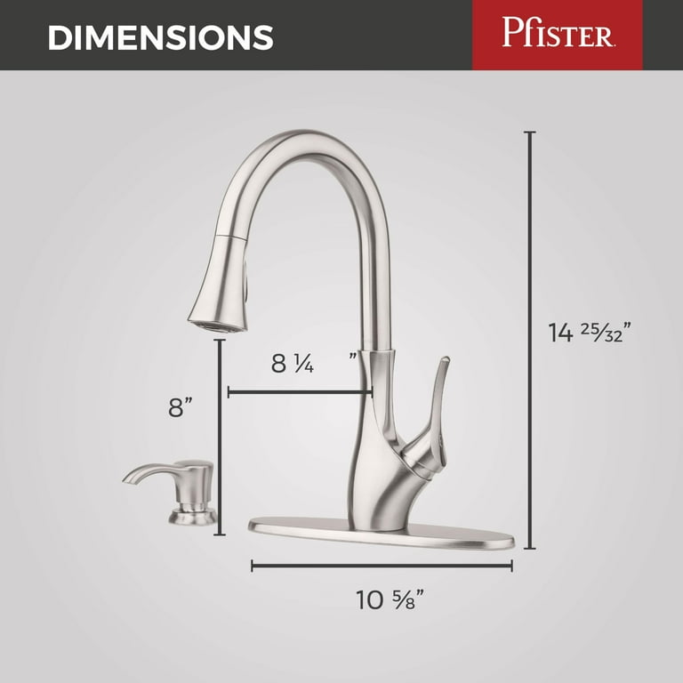 pfister f-529-7tgs tegley 1-handle pull-down kitchen faucet with