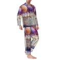thumbnail image 2 of Pofeuu Colorful Balloon Cake Celebration Print Men's Long Sleeve Pajama Set Pijamas Para Hombres Pijamas Para Hombres Mens Pajamas Set-Small, 2 of 7