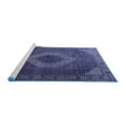 thumbnail image 2 of Ahgly Company Machine Washable Indoor Square Medallion Blue Traditional Area Rugs, 5' Square, 2 of 4