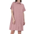thumbnail image 3 of utcoco Womens Plaid Button Down Shirts Casual Loose Fit 3/4 Sleeve Gingham Top Checkered Blouses, 3 of 5