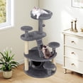 thumbnail image 4 of Gymax Cat Tree for Adult Cats Multi-level Kitty Tower w/ Condo Padded Perch Scratching Posts Plush, 4 of 10