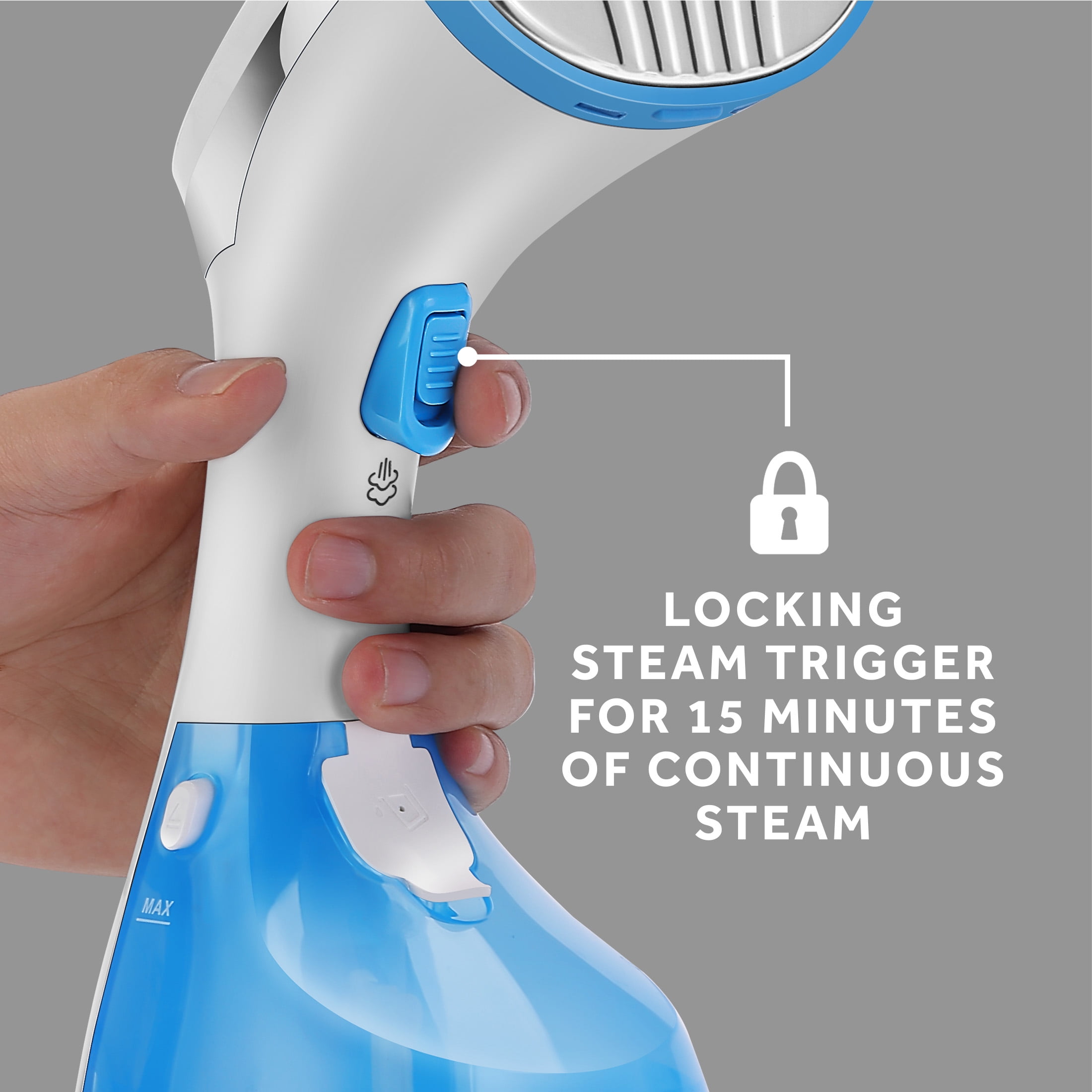 Sunbeam 1200W Handheld Steamer, Extra Burst of Steam Feature, White and Blue Finish