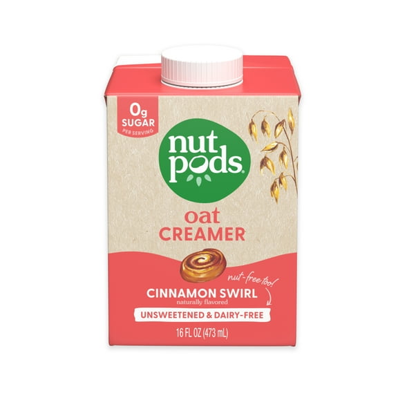 nutpods Oat Cinnamon Swirl Unsweetened Dairy Free Shelf Stable Creamer, 16 oz