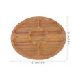 thumbnail image 2 of 1pc Bamboo Plate Simple 5-grid Food Serving Dish Natural Bamboo Food Plate, 2 of 8