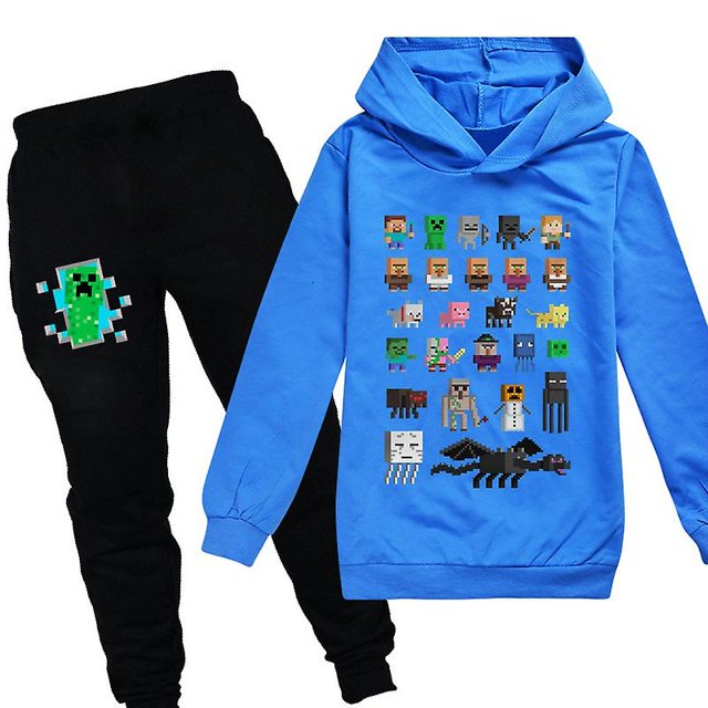 Minecraft Ensemble de Survêtement Jeu pour Enfants Sweat à Capuche Pantalon Tenue