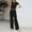01 Black, variant on YueHuiYing Lounge Sets for Women Casual Workout Set Short Sleeve Crop Tops and Wide Leg Sweatpants Tracksuit Summer