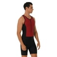thumbnail image 5 of CHICTRY Mens Rash Guard Unitard One-Piece Surfing Swimsuit Racer Back Swimming Jumpsuit Red L, 5 of 7