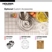 Houzer LCR-3221-1 Legend 32 Drop-in Topmount 4-Hole 50/50 Double Bowl Corner Kitchen Sink with Strainer