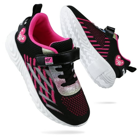 

Luyosn Kids Sneakers Girls Breathable Light Mesh Sport Shoes Running Shoes for Boys Black Purple Pink Little Kid/Big Kid