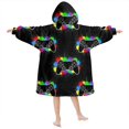 thumbnail image 2 of Game Controller Black Pattern Lamb Fleece Blanket Hoodies for Teens ,Teens Oversize Sherpa Wearable Hooded Blanket Sweatshirt with Super Pockets, 2 of 6