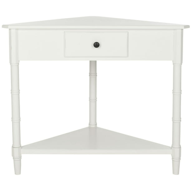 Gomez Corner Table With Storage Drawer, Corner Console Table With Drawers