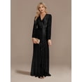 thumbnail image 1 of Robe de Mariage Robes d'Invitée de Mariage pour Femmes à Manches Longues à Col en V Sirène Robe de Banquet Robe de Soirée pour Femmes Robe de Fête, 1 of 9