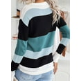 thumbnail image 3 of Fall Sweaters Round Neck Striped Cute Winter Pullover Sweaters for Women  2023 Drawstring, 3 of 10