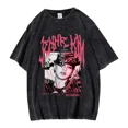thumbnail image 3 of Camiseta de manga corta de algodón puro estilo coreano Blinktrendy con cuello redondo y lavado urbano de diseño de sensibilidad veraniega, 3 of 4