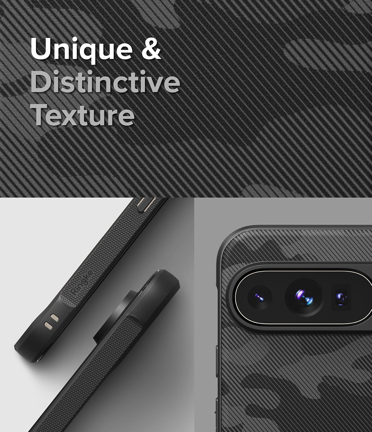 Ringke Pixel 9 Pro [Onyx] High Quality Flexible Heavy Duty Durable Phone Case - Camo Black