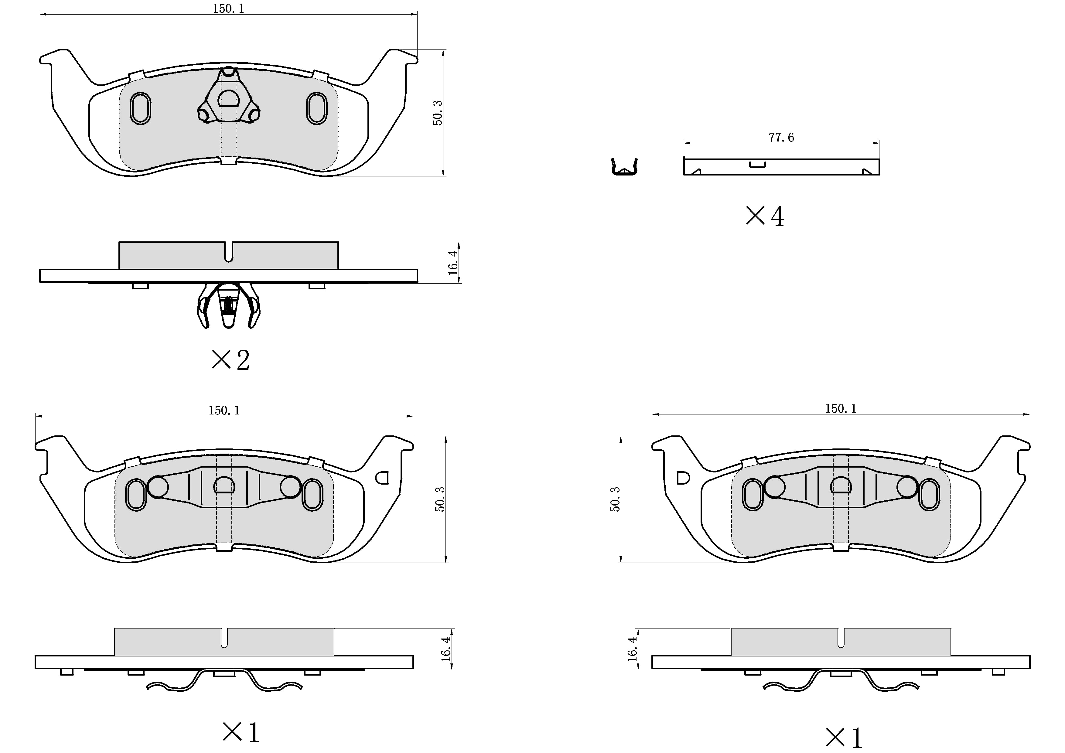 UltraHC 700 Brake Pad Set, Rear HC7.1040.1.C, Ford Ranger 2011-2010