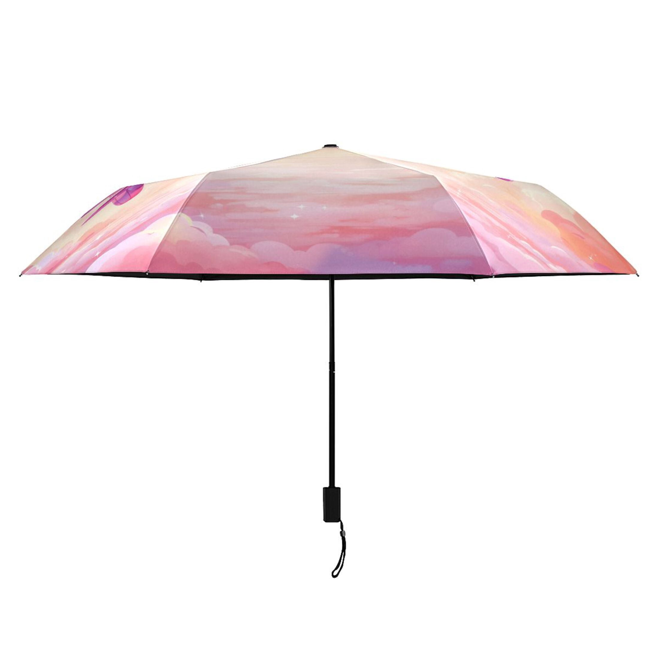 Aircraft Flying in Sky Compact Sun Umbrella Windproof Travel Umbrellas for Rain Strong Portable UV Protection