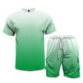 thumbnail image 4 of RUTAYY Men's Outfits Gradient Color Round Neck Tshirts Shorts Summer Casual Daily Wear Lightweight Breathable Relaxed Holiday Clothing Sets, 4 of 8