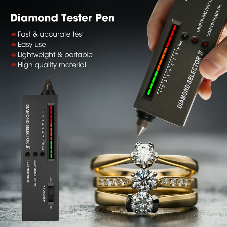 Carevas Diamond Tester Pen High Accuracy Diamond Selector Detector Jewelry  Testing Tool with Case for Novice Expert 