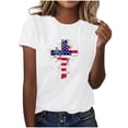 thumbnail image 3 of Busydd Womens Tops Independence Day T Shirts for Women Casual Short Sleeve Round Neck Summer Tops American Flag Print Patriotic Tshirts Stylish Comfortable Cotton Graphic Tees S, 3 of 7