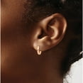 thumbnail image 3 of 10K Rose Gold Round Hinged Hoop Earrings (Width 1.8) (Length 11) - Jbsp, 3 of 5