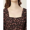 thumbnail image 5 of Moomaya Printed Short Dresses For Women, Button-Up Square Neck 3/4Th Sleeve Dress, 5 of 8