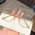 thumbnail image 2 of Gafas para miopía para mujer, se pueden equipar con grados, cara grande, adelgazante, estilo coreano liso, montura grande de metal a la moda, 2 of 5