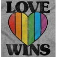 thumbnail image 2 of Vintage Love Wins Pride Rainbow Heart Womens Slim Fit Graphic Tee Brisco Brands X, 2 of 5