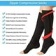 thumbnail image 3 of Calcetines de compresión con cremallera - 2 pares de medias de compresión con punta abierta para hombres y mujeres L/XL   JM, 3 of 5