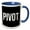 Blue/White, variant on 3drose, Pivot. Bold White Lettering on a Plain Black Background., 11oz Magic Transforming Mug