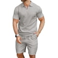thumbnail image 2 of Conjunto de ropa deportiva KUYIGO para hombre, 2 piezas, gris oscuro, talla XXL, 2 of 6