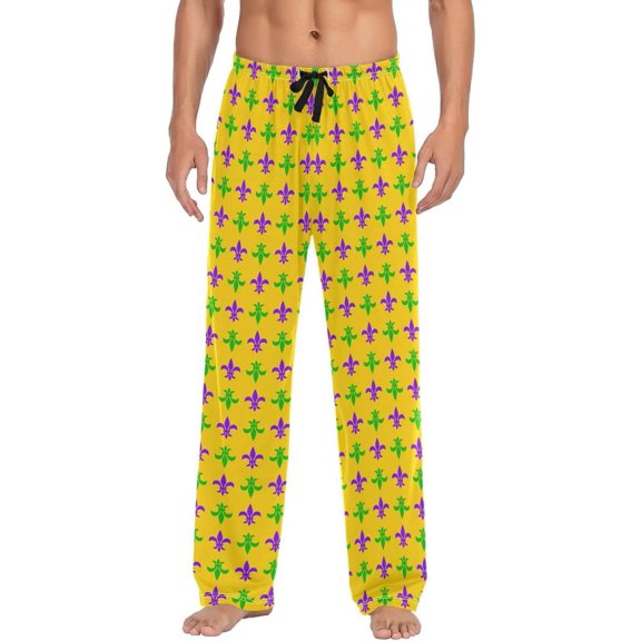 GZHJMY Mardi Gras Pajama Pants for Men, Lounge Pants Lightweight Men Pajama Bottoms with Drawstring Pockets, Christmas New Year Birthday Gifts, X-Large