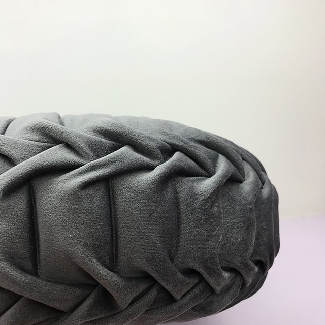 Cojín de terciopelo plisado redondo con forma de calabaza, cojín para sofá, silla, cama, coche y hogar