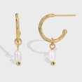 thumbnail image 5 of Pendientes DE aro NQ chapados en oro DE 14 quilates con perla barroca, 5 of 5