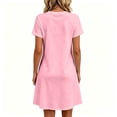 thumbnail image 4 of QUNYINEY Short Sleeve Summer Dresses for Women Plus Size A Line Independence Day Patriotic Mini T-Shirt Dress V Neck with Pockets Loose Fit Casual Dresses, 4 of 9