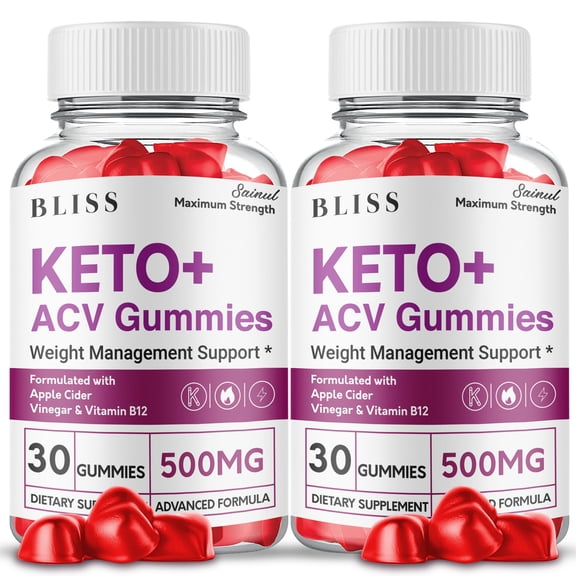 Bliss Keto ACV Gummies, Official Bliss Gummies, Apple Cider Vinegar, Weight Management Supplement (2 Pack)