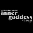 thumbnail image 2 of Junior's Sex and the City Find Inner Goddess If It Kills Me  Graphic Tee Black 2X Large, 2 of 3