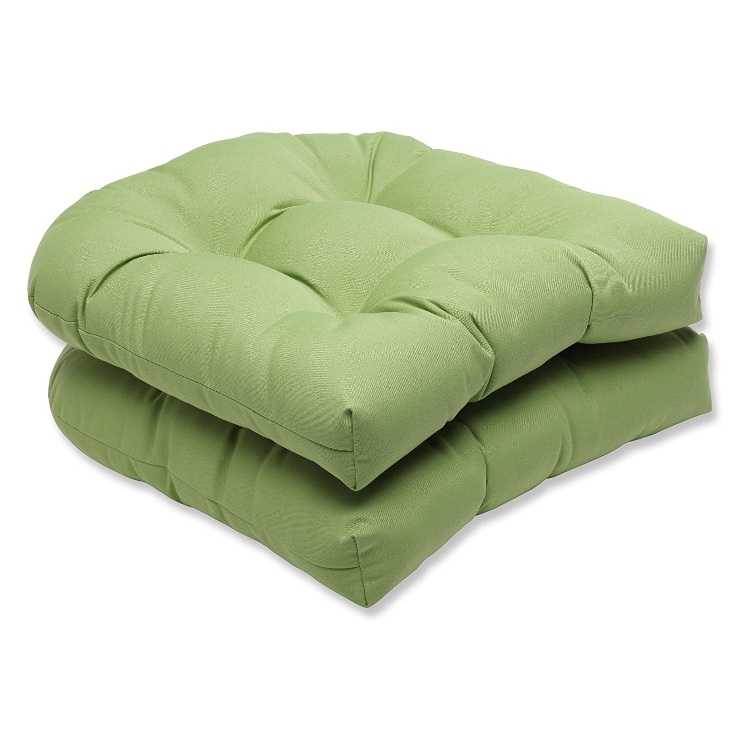 Pillow Perfect Outdoor/ Indoor Wicker Seat Cushion with Green Sunbrella