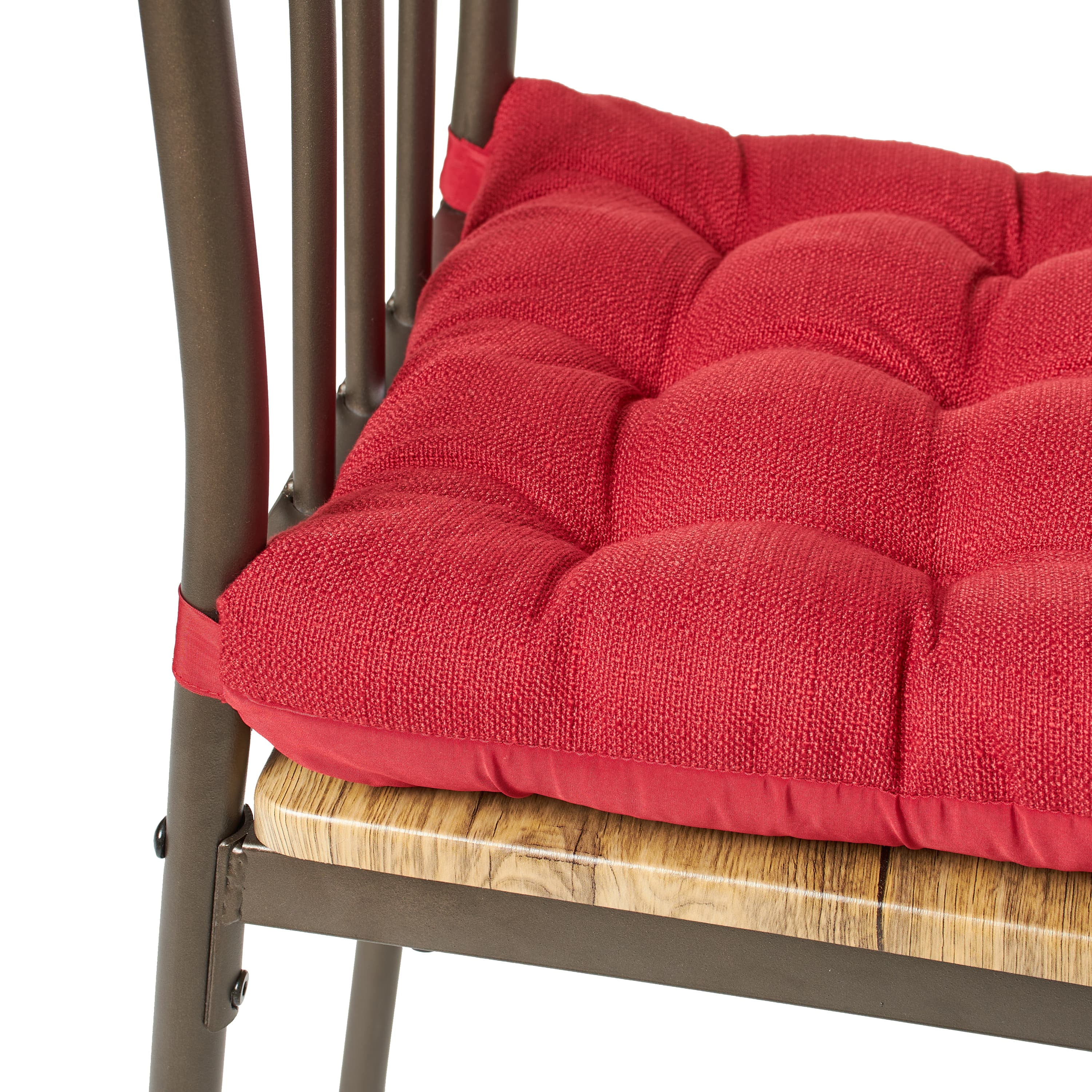 Mainstays Textured Chair Seat Pad (Chair Cushion), Red Color, 1-Piece, 15.5" x 16"